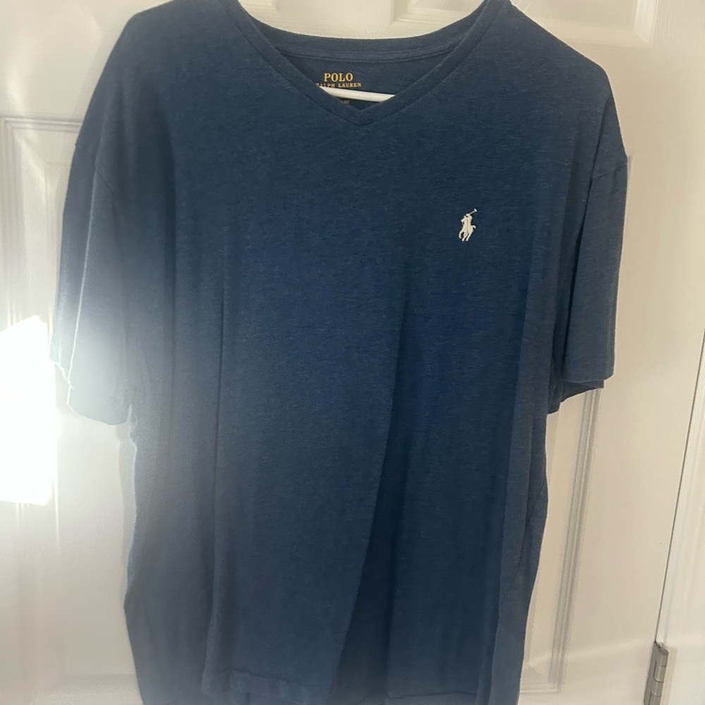 Polo by Ralph Lauren Men's Navy V-Neck Tee men’s large